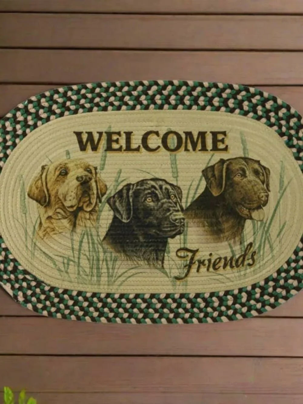 Lab Dogs Braided Jute Rug